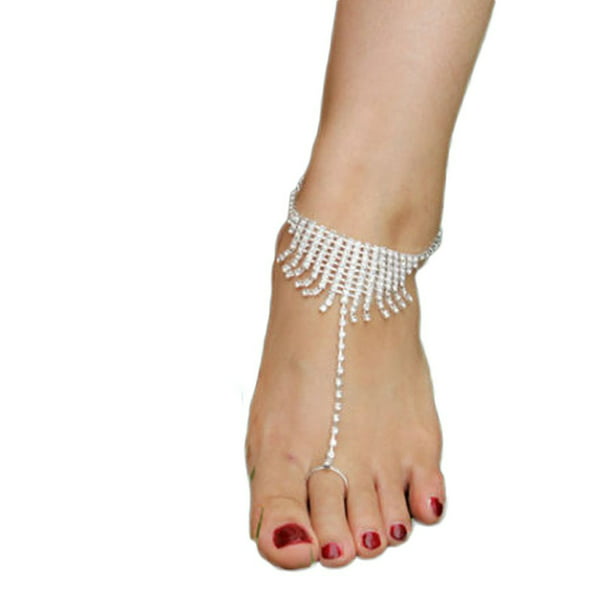 extra 925 Sterling Silver Foot Jewelry Anklet "Stars" 8 in+2 in .